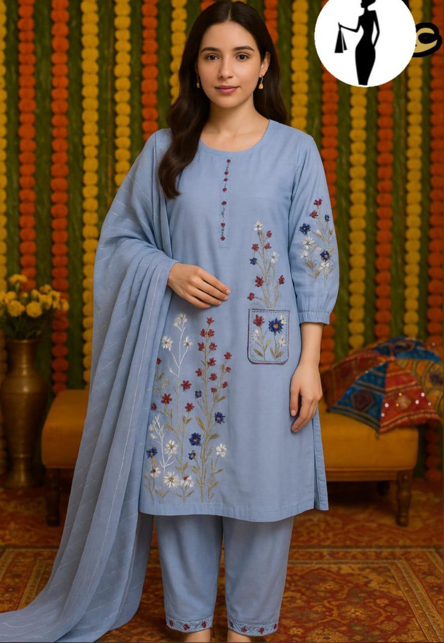 Summer Embroidered Suit