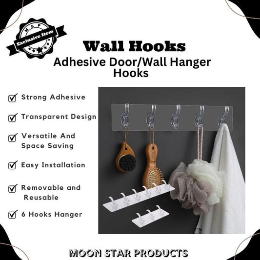 Durable Transparent Wall Mount Hook – Easy to Install & Remove (1 Pc)