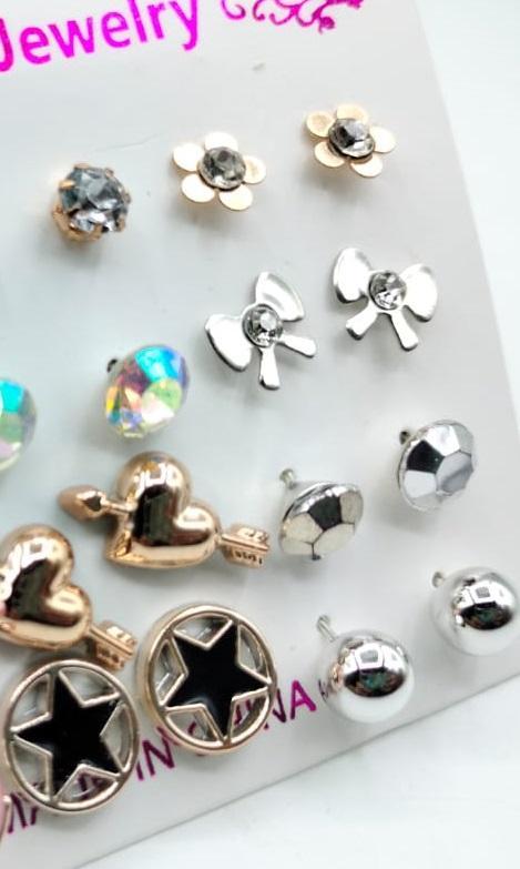 Alloy Earrings – Pack of 12 Pairs