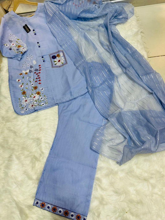 Summer Embroidered Suit