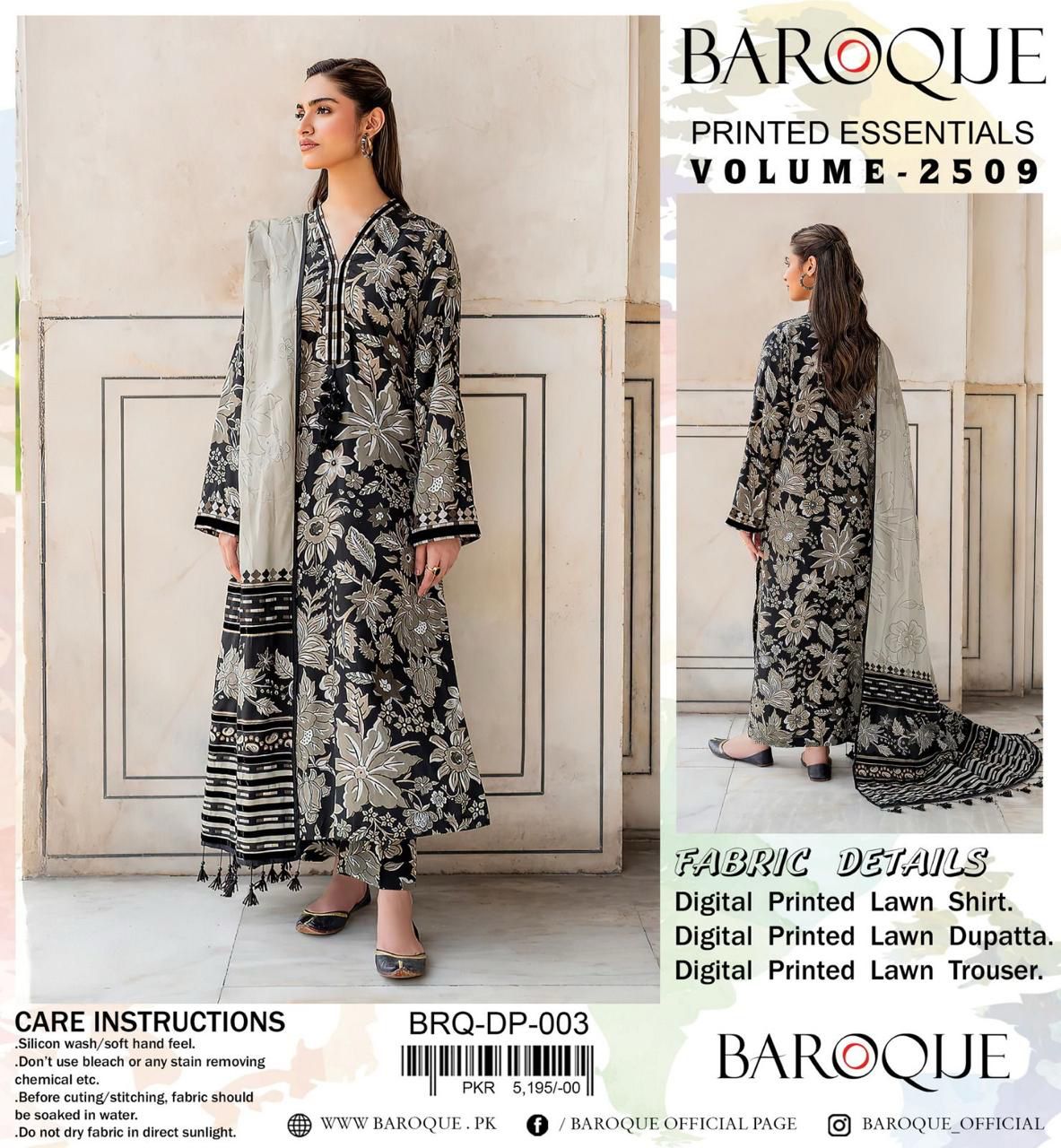 Barouqe Best Export Quality Digital Print Airjet Lawn (90/70)**Co-Ords Print Volume*✔️ Digital Print Allover Lawn Shirt ✔️ Digital Print Allover Lawn Trouser✔️  Digital Print Allover Voil Lawn Du