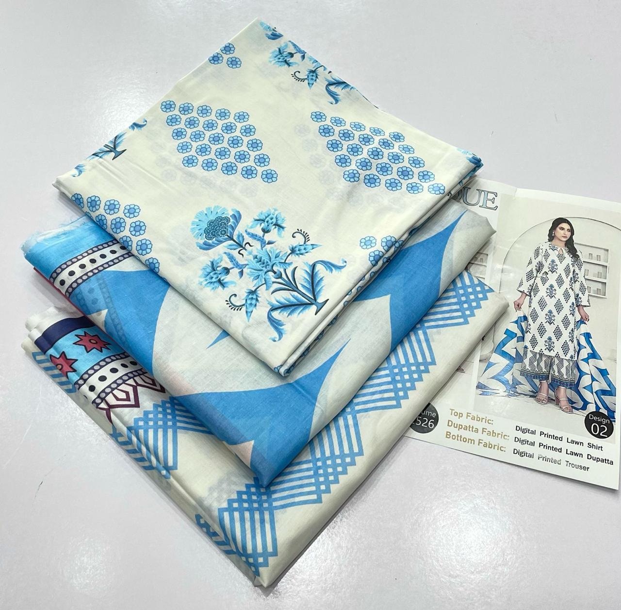 Barouqe Best Export Quality Digital Print Airjet Lawn (90/70)**Co-Ords Print Volume*✔️ Digital Print Allover Lawn Shirt ✔️ Digital Print Allover Lawn Trouser✔️  Digital Print Allover Voil Lawn Du