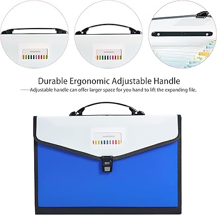 Plastic Expanding Bag File Folder – Plastic Expanding File Folder – Multi-pocket Accordion Document Organizer With Snap Closure For Office & School Use