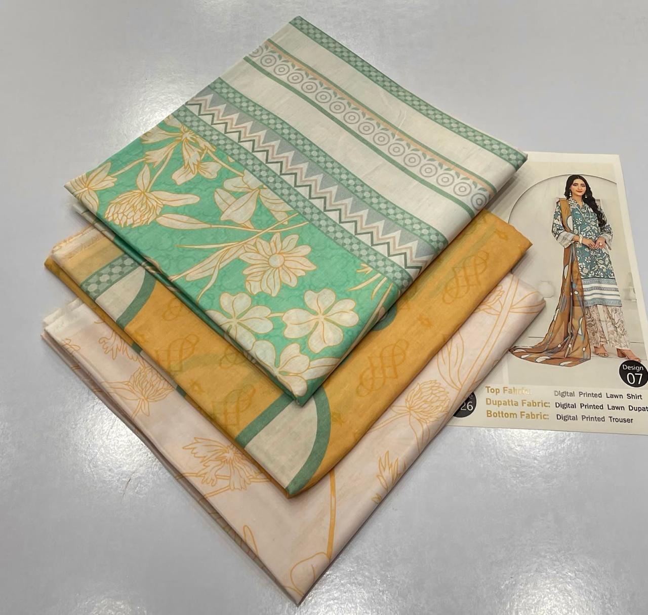 Barouqe Best Export Quality Digital Print Airjet Lawn (90/70)**Co-Ords Print Volume*✔️ Digital Print Allover Lawn Shirt ✔️ Digital Print Allover Lawn Trouser✔️  Digital Print Allover Voil Lawn Du